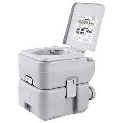 Portable Toilet for Camping, Porta Potty with Carry Bag, 5.3 Gal Waste Tank & 3.2 Gal Flush Tank, Push-Button Pressurized Flush Commode, Leak-proof and Odourless Travel Toilet for Camping Car