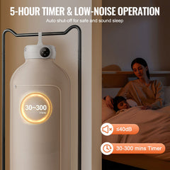 Portable Clothes Dryer, Clothes Dryer with Dryer Bag, PTC Heating & LED Display, Foldable Mini Dryer with 5-H Timer for Apartments, Dorms, RVs, or Hotels, 600W, Beige