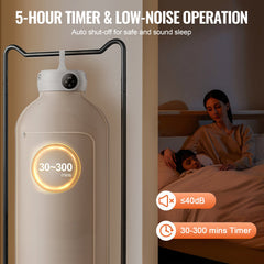 Portable Clothes Dryer, Clothes Dryer with Dryer Bag, PTC Heating & LED Display, Foldable Mini Dryer with 5-H Timer for Apartments, Dorms, RVs, or Hotels, 600W, Beige