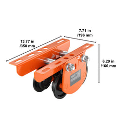 Electric Hoist Manual Trolley, 1 Ton Load Capacity for PA200 PA250 PA300 PA400 PA500, Push Beam Trolley with Dual Wheels, 68 mm-110 mm Adjustable Beam Flange Width for Straight Curved I Beam