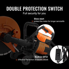 30.48cm Electric Concrete Saw Wet/Dry Saw Cutter with Water Pump and Blade