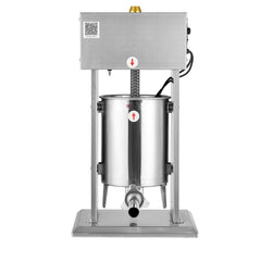 Electric Sausage Stuffer, 22 LBS / 10 L Vertical Meat Stuffer, Stepless Speed Control and Foot Pedal, Stainless Steel Heavy Duty Sausage Filler with 4 Stuffing Tubes, for Commercial & Home Use