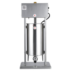 Electric Sausage Stuffer, 33 LBS / 15 L Vertical Meat Stuffer, Stepless Speed Control and Foot Pedal, Stainless Steel Heavy Duty Sausage Filler with 4 Stuffing Tubes, for Commercial & Home Use