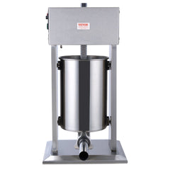 Electric Sausage Stuffer, 12 L / 25 LBS Vertical Meat Stuffer, 200W Motor, Stepless Speed Control and Foot Pedal, Made of Food-grade 304 Stainless Steel, 5 Stuffing Tubes for Home, Commercial