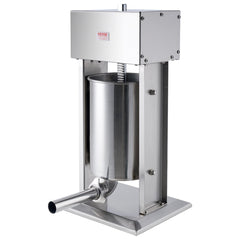 Electric Sausage Stuffer, 12 L / 25 LBS Vertical Meat Stuffer, 200W Motor, Stepless Speed Control and Foot Pedal, Made of Food-grade 304 Stainless Steel, 5 Stuffing Tubes for Home, Commercial