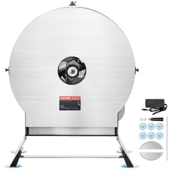 Electric Vegetable Slicer, 0-0.5"/0-12mm Thickness Adjustable Commercial Slicer Machine, Convertible to Manual, Stainless Steel Food Cutter Slicing Machine, Large Feed Port for Potato, Tomato