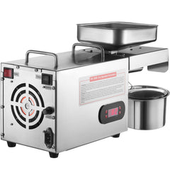 Electric Oil Press Machine, 850W Stainless Steel Oil Extractor Machine, Adjustable Temperature, Hot Press Oil Expeller for Pressing Peanuts, Sesame Seeds, Rapeseed, Tea Seeds