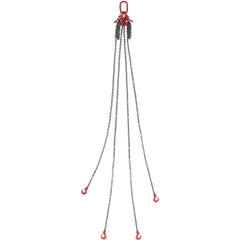 Chain Sling, 8 mm x 300 cm Lifting Chains with Hooks, G80 Engine Chain Hoist Lifts, 5 Ton Lifting Sling Chains for Engine Hoist, Engine Lift Chain with 4 Leg Grab Hooks & Adjusters Heavy Duty