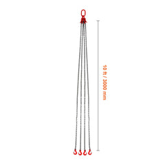 Chain Sling, 8 mm x 300 cm Lifting Chains with Hooks, G80 Engine Chain Hoist Lifts, 5 Ton Lifting Sling Chains for Engine Hoist, Engine Lift Chain with 4 Leg Grab Hooks & Adjusters Heavy Duty