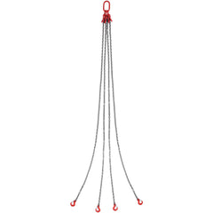Chain Sling, 8 mm x 300 cm Lifting Chains with Hooks, G80 Engine Chain Hoist Lifts, 5 Ton Lifting Sling Chains for Engine Hoist, Engine Lift Chain with 4 Leg Grab Hooks & Adjusters Heavy Duty