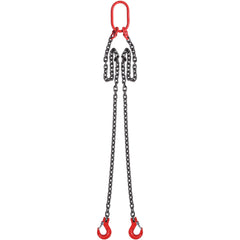 Chain Sling, 8 mm x 150 cm Lifting Chains with Hooks, G80 Engine Chain Hoist Lifts, 3 Ton Capacity Lifting Sling Chains for Engine Hoist, Engine Lift Chain with 2 Leg Grab Hooks, Heavy Duty