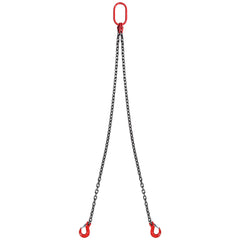 Chain Sling, 8 mm x 150 cm Lifting Chains with Hooks, G80 Engine Chain Hoist Lifts, 3 Ton Capacity Lifting Sling Chains for Engine Hoist, Engine Lift Chain with 2 Leg Grab Hooks, Heavy Duty