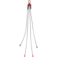 Chain Sling, 10 mm x 300 cm Lifting Chains with Hooks, G80 Engine Chain Hoist Lifts, 8 Ton/8344 kg Lifting Sling Chains for Engine Hoist, Engine Lift Chain with 4 Leg Grab Hooks & Adjusters