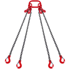 Chain Sling, 10 mm x 300 cm Lifting Chains with Hooks, G80 Engine Chain Hoist Lifts, 8 Ton/8344 kg Lifting Sling Chains for Engine Hoist, Engine Lift Chain with 4 Leg Grab Hooks & Adjusters