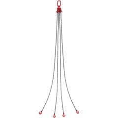 Chain Sling, 10 mm x 300 cm Lifting Chains with Hooks, G80 Engine Chain Hoist Lifts, 8 Ton/8344 kg Lifting Sling Chains for Engine Hoist, Engine Lift Chain with 4 Leg Grab Hooks & Adjusters