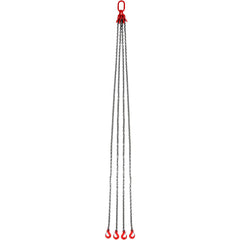 Chain Sling, 10 mm x 300 cm Lifting Chains with Hooks, G80 Engine Chain Hoist Lifts, 8 Ton/8344 kg Lifting Sling Chains for Engine Hoist, Engine Lift Chain with 4 Leg Grab Hooks & Adjusters