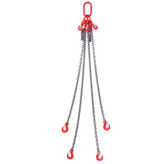 Chain Sling, 8 mm x 150 cm Lifting Chains with Hooks, G80 Engine Chain Hoist Lifts, 5 Ton Lifting Sling Chains for Engine Hoist, Engine Lift Chain with 4 Leg Grab Hooks & Adjusters Heavy Duty