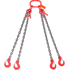 Chain Sling, 8 mm x 150 cm Lifting Chains with Hooks, G80 Engine Chain Hoist Lifts, 5 Ton Lifting Sling Chains for Engine Hoist, Engine Lift Chain with 4 Leg Grab Hooks & Adjusters Heavy Duty