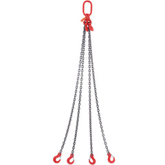 Chain Sling, 8 mm x 150 cm Lifting Chains with Hooks, G80 Engine Chain Hoist Lifts, 5 Ton Lifting Sling Chains for Engine Hoist, Engine Lift Chain with 4 Leg Grab Hooks & Adjusters Heavy Duty