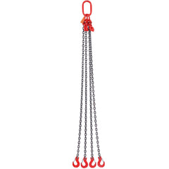 Chain Sling, 8 mm x 150 cm Lifting Chains with Hooks, G80 Engine Chain Hoist Lifts, 5 Ton Lifting Sling Chains for Engine Hoist, Engine Lift Chain with 4 Leg Grab Hooks & Adjusters Heavy Duty