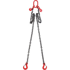 Chain Sling, 10 mm x 180 cm Lifting Chains with Hooks, G80 Engine Chain Hoist Lifts, 5 Ton Lifting Sling Chains for Engine Hoist, Engine Lift Chain with 2 Leg Grab Hooks and Adjusters Heavy Duty
