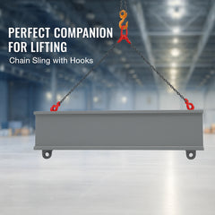 Chain Sling, 10 mm x 180 cm Lifting Chains with Hooks, G80 Engine Chain Hoist Lifts, 5 Ton Lifting Sling Chains for Engine Hoist, Engine Lift Chain with 2 Leg Grab Hooks and Adjusters Heavy Duty