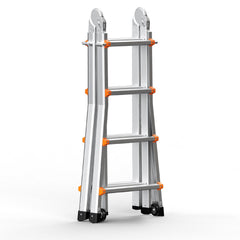 Telescoping Ladder A Frame, 13 FT Compact Aluminum Extension Ladder, Multi-Function Portable Collapsible RV Ladder, Telescopic Ladder for Homework Stairs Indoor Outdoor Roof, 330lb Load