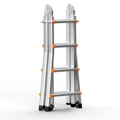 Telescoping Ladder A Frame, 13 FT Compact Aluminum Extension Ladder, Multi-Function Portable Collapsible RV Ladder, Telescopic Ladder for Homework Stairs Indoor Outdoor Roof, 330lb Load
