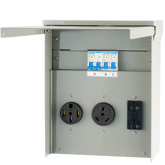 20/30/50A Temporary RV Power Outlet Box Electrical Outdoor Receptacle Box