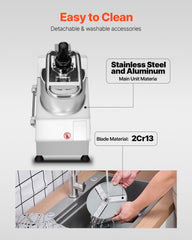 Food Processor & Vegetable Chopper w/ 6 Blades Food-Grade Stainless Steel