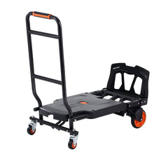 Aluminum Hand Truck, 2 in 1, 136 kg Max Load Capacity, Heavy Duty Industrial Convertible Folding Hand Truck and Dolly, Utility Cart Converts from Hand Truck to Platform Cart with Rubber Wheels