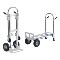Aluminum Hand Truck, 2 in 1, 363 kg Max Load Capacity, Heavy Duty Industrial Convertible Folding Hand Truck and Dolly, Utility Cart Converts from Hand Truck to Platform Cart with Rubber Wheels