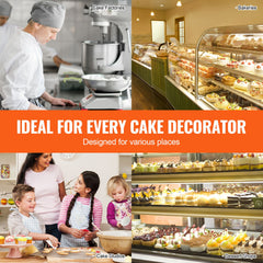 Cake Decorating Machine, Cake Cream Spreading Coating Smearing Machine, Low Noise Cake Frosting Machine, Turntable with Adjustable Scraper, for 4" to 12" Cake, 25-320RPM Rotating Speed, Pink