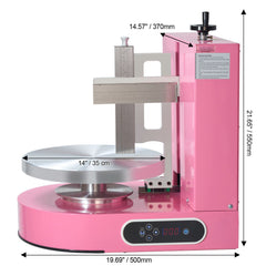 Cake Decorating Machine, Cake Cream Spreading Coating Smearing Machine, Low Noise Cake Frosting Machine, Turntable with Adjustable Scraper, for 4" to 12" Cake, 25-320RPM Rotating Speed, Pink