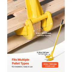Pallet Buster Tool, 1 m Carbon Steel Handle Wrecking Pry Bar, 907 kg Weight Capacity, Heavy Duty Deck Board Removal Tool, Breaker Bar for Flooring, Framing, Roofing, Trim, Drywall