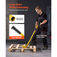 Pallet Buster Tool, 1 m Carbon Steel Handle Wrecking Pry Bar, 907 kg Weight Capacity, Heavy Duty Deck Board Removal Tool, Breaker Bar for Flooring, Framing, Roofing, Trim, Drywall