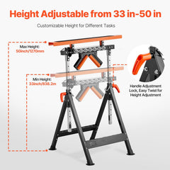 4-in-1 Roller Stand, 220 kg Load Capacity, 838.2-1270 mm Adjustable Height, Folding Heavy Duty with Rack & Multi-directional Roller Head, for Table Saw Outfeed Woodworking Extension Support