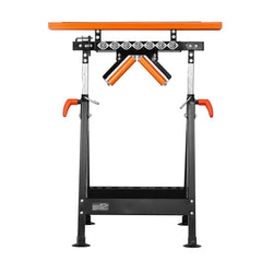 4-in-1 Roller Stand, 220 kg Load Capacity, 838.2-1270 mm Adjustable Height, Folding Heavy Duty with Rack & Multi-directional Roller Head, for Table Saw Outfeed Woodworking Extension Support