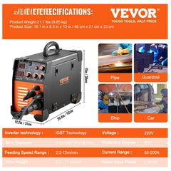 Mig Welder Welding Machine MIG-270 MIG MMA TIG IGBT DC Inverter Welder Digital Display