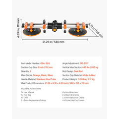 Seamless Seam Setter, 2 Packs Granite Seam Setter with 6 in Vacuum Suction Cups, Seam Joiner for Seam Joining & Leveling, 90°-120° Adjustable, Countertop Installation Tool for Tile Marble Slab