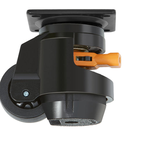 Leveling Casters, Set of 4, 1000 kg Total Load Capacity, 63.5 mm, Heavy Duty with Upgraded Handle Design, 360 Degree Swivel Caster Wheels, Adjustable Casters with Feet for Workbench, Machine