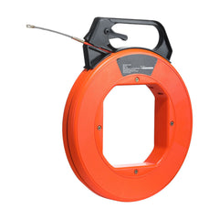 Fish Tape, 38.1 m Length, 4.5 mm, PET Wire Puller with Optimized Housing and Handle, Easy-to-Use Cable Puller Tool, Flexible Wire Fishing Tools for Walls and Electrical Conduit, Non-Conductive