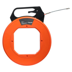 Fish Tape, 38.1 m Length, 4.5 mm, PET Wire Puller with Optimized Housing and Handle, Easy-to-Use Cable Puller Tool, Flexible Wire Fishing Tools for Walls and Electrical Conduit, Non-Conductive