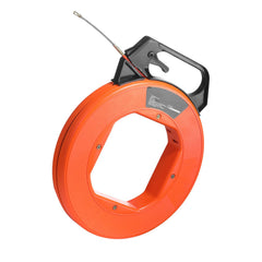 Fish Tape, 38.1 m Length, 4.5 mm, PET Wire Puller with Optimized Housing and Handle, Easy-to-Use Cable Puller Tool, Flexible Wire Fishing Tools for Walls and Electrical Conduit, Non-Conductive