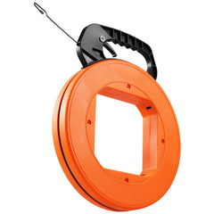 Fish Tape, 36.58 m, 3 mm, Steel Wire Puller with Optimized Housing and Handle, Easy-to-Use Cable Puller Tool, Flexible Wire Fishing Tools for Walls and Electrical Conduit, Non-Conductive