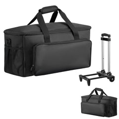 Rolling DJ Cable Bag, 1680D, Padded File Gig Bag with Wheels, 6 Detachable Divider, Travel Storage Music Gear Case, for Professional DJ Gear, Musical Instrument and Accessories, Sound Equipment
