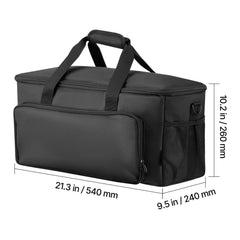 Rolling DJ Cable Bag, 1680D, Padded File Gig Bag with Wheels, 6 Detachable Divider, Travel Storage Music Gear Case, for Professional DJ Gear, Musical Instrument and Accessories, Sound Equipment