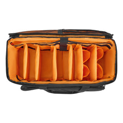 Rolling DJ Cable Bag, 1680D, Padded File Gig Bag with Wheels, 6 Detachable Divider, Travel Storage Music Gear Case, for Professional DJ Gear, Musical Instrument and Accessories, Sound Equipment