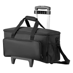 Rolling DJ Cable Bag, 1680D, Padded File Gig Bag with Wheels, 6 Detachable Divider, Travel Storage Music Gear Case, for Professional DJ Gear, Musical Instrument and Accessories, Sound Equipment