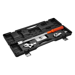 Adjustable Click Torque Wrench, 1/2 Inch Drive, 20-160 lbf-ft/27.1-216.8 N.m, Dual-direction and Dual Range Scales, 72-Tooth, ±2% Precision, with Adapter Interchangeable Jaw and Ratchet Head